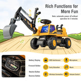 Kids ASTM Certificated Powered Ride On Bulldozer with Front Digger Shovel-Yellow