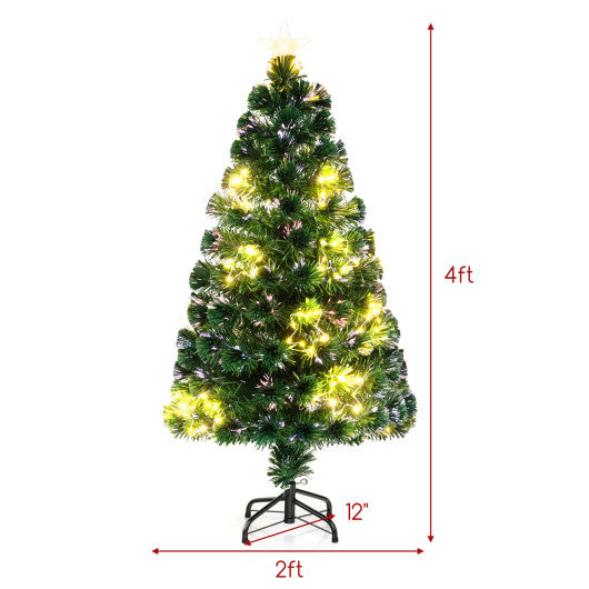Pre-Lit Artificial Xmas Tree with Top Star and Branch Tips-4 FT