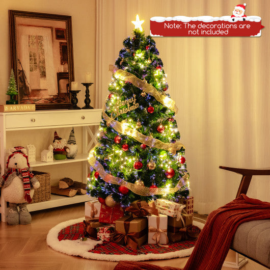 Pre-Lit Artificial Xmas Tree with Top Star and Branch Tips-5 FT