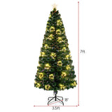 Pre-Lit Artificial Xmas Tree with Top Star and Branch Tips-7 FT