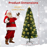 Pre-Lit Artificial Xmas Tree with Top Star and Branch Tips-7 FT