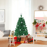 Prelit Fiber Optic Christmas Tree with Warm White Lights-4 ft