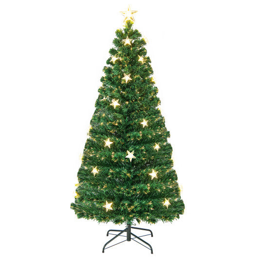 Prelit Fiber Optic Christmas Tree with Warm White Lights-5 ft