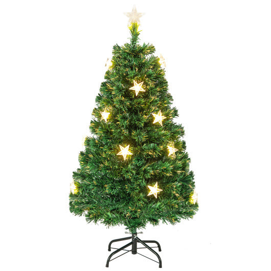 Prelit Fiber Optic Christmas Tree with Warm White Lights-4 ft