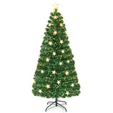 Prelit Fiber Optic Christmas Tree with Warm White Lights-6 ft