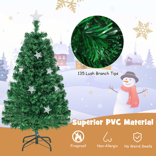 Prelit Fiber Optic Christmas Tree with Warm White Lights-4 ft