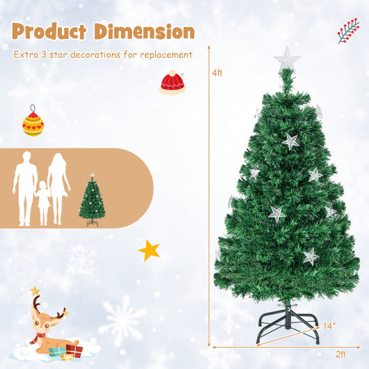 Prelit Fiber Optic Christmas Tree with Warm White Lights-4 ft