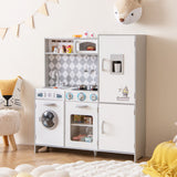 Pretend Play Kitchen for Kids Aged 3+ with Real Sounds and Lights-White
