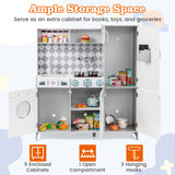 Pretend Play Kitchen for Kids Aged 3+ with Real Sounds and Lights-White