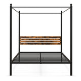 Queen Size Canopy Bed Frame with Under Bed Storage-Queen Size