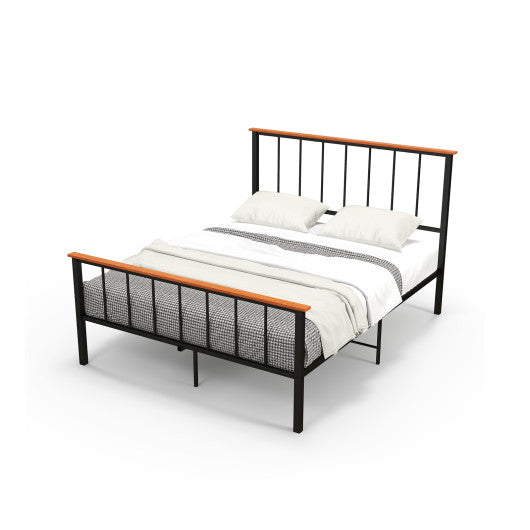 Bed Frame with Headboard and Footboard-Queen Size