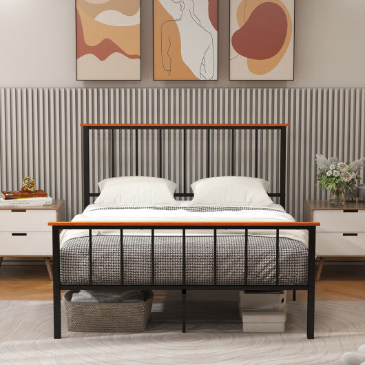Bed Frame with Headboard and Footboard-Queen Size