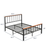 Bed Frame with Headboard and Footboard-Queen Size