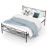 Full/Queen Size Metal Platform Bed Frame with Headboard and Footboard-Queen Size