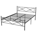 Full/Queen Size Metal Platform Bed Frame with Headboard and Footboard-Queen Size
