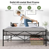 Full/Queen Size Metal Platform Bed Frame with Headboard and Footboard-Queen Size