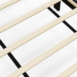 Queen Size Upholstered Platform Bed with Button Tufted Wingback Headboard-Gray