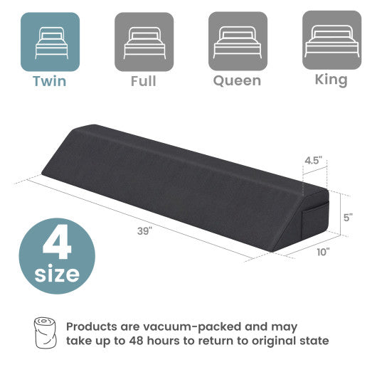 Bed Wedge Pillow with Storage Bag-Twin Size