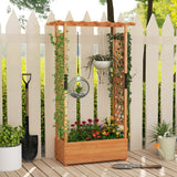 Raised Garden Bed with Arch Trellis-Orange