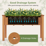 Raised Garden Bed with Legs and Drainage Holes for Backyard-Brown