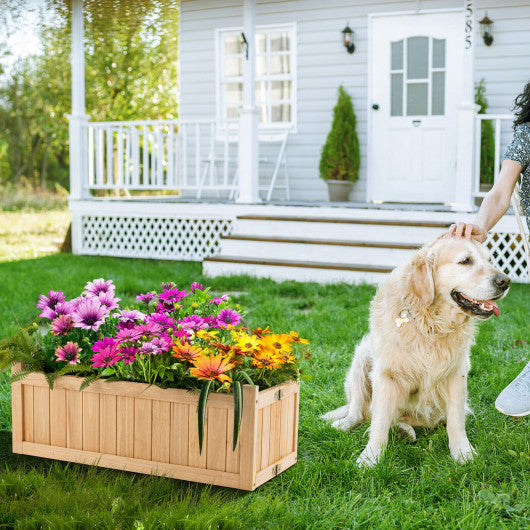 Folding Wooden Raised Garden Bed with Removable Bottom for Herbs Fruits Flowers