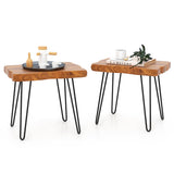 Rectangular Reclaimed Recycled Indonesia Teak Wood End Table