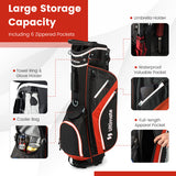 Lightweight Golf Stand Bag with 14 Way Top Dividers and 6 Pockets-Red