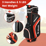 Lightweight Golf Stand Bag with 14 Way Top Dividers and 6 Pockets-Red