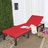 Outdoor Rattan Adjustable Cushioned Chaise-Red