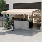 13 × 8 Feet Retractable Patio Awning Aluminum Deck Sunshade-Beige