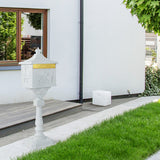 Retro Cast Aluminum Mailbox Security Postal Letter Box with Baffle Door-White