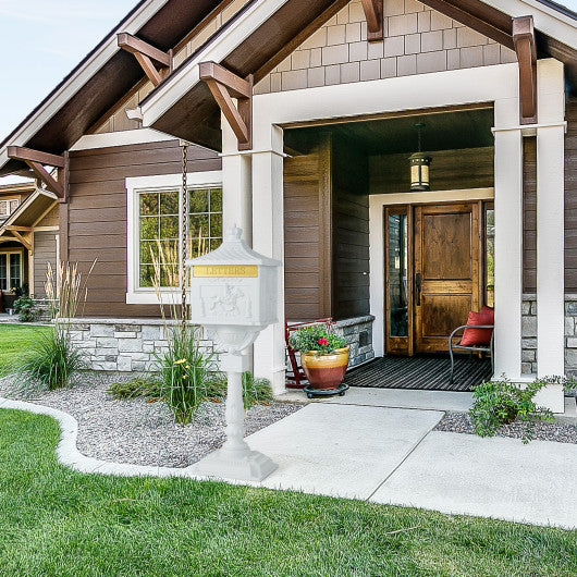 Retro Cast Aluminum Mailbox Security Postal Letter Box with Baffle Door-White