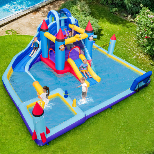 Rocket Theme Inflatable Water Slide Park