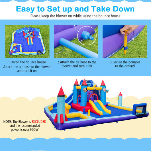 Rocket Theme Inflatable Water Slide Park