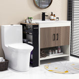 Rolling Kitchen Slim Storage Cart Mobile Shelving Organizer with Handle-Black