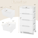 Rolling Storage Cabinet with Universal Wheels and 5/6/7 Drawers-5 Drawers