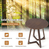 24 Inch Round End Table with Adjustable Foot Pads-Brown