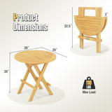 Portable and Compact Outdoor End Table with X-shaped Legs and Slatted Tabletop