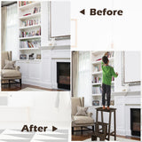 3-in-1 Rubber Wood 3 Tier Folding Step Stool Ladder Storage Shelf-Brown