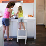 3 Tier Step Stool 3 in 1 Folding Ladder Bench-White