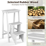 3 Tier Step Stool 3 in 1 Folding Ladder Bench-White