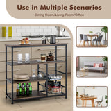 4-Tier Industrial Kitchen Baker's Rack with 2 Wire Baskets-Rustic Brown