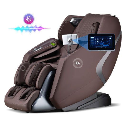 3D SL-Track Full Body Massage Chair with Zero-Gravity Design-Brown