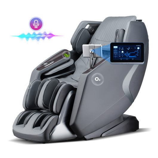 3D SL-Track Full Body Massage Chair with Zero-Gravity Design-Gray