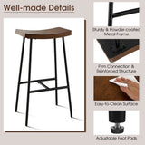 29 Inch Industrial Saddle Bar Stool with Metal Legs-29 inches