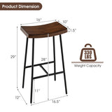 29 Inch Industrial Saddle Bar Stool with Metal Legs-29 inches