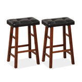 Set of 2 Modern Backless Bar Stools with Padded Cushion-29 inches