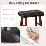 Set of 2 Modern Backless Bar Stools with Padded Cushion-29 inches