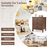 3-Drawer Nightstand with Wooden Finish for Bedroom-Brown