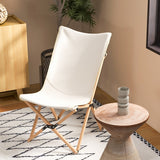 Set of 2 Bamboo Dorm Chair with Storage Pocket for Camping and Fishing-Beige